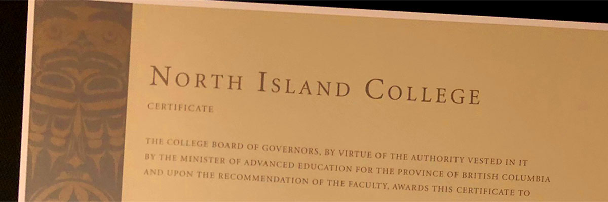 North Island College certificate