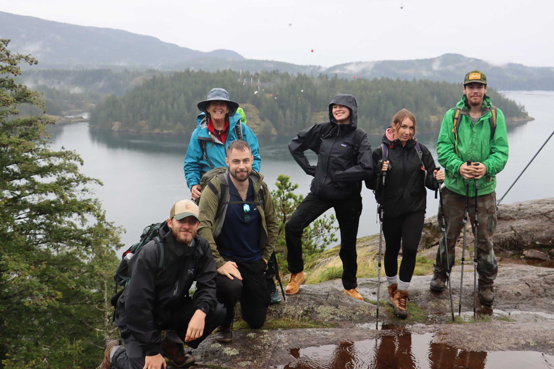 Adventure Guiding students hiking Ripple Rock