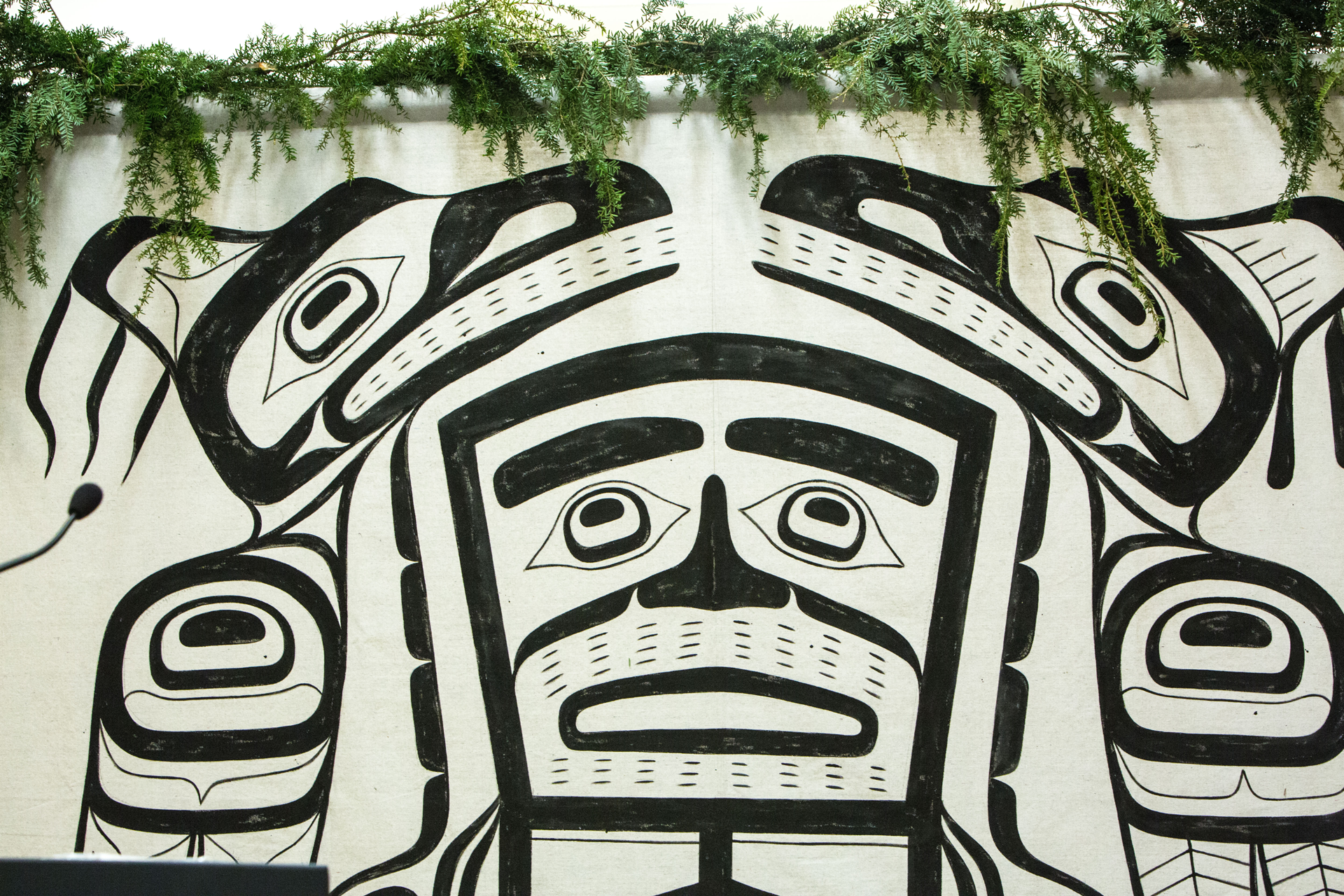 An Indigenous art mural at the Mixalakwila campus