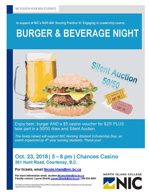 NIC nursing students host Burger & Beverage...