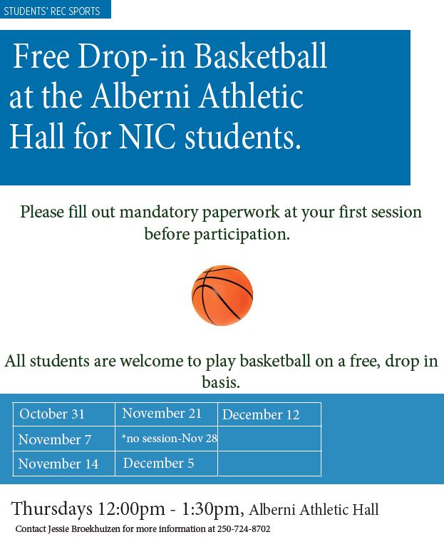 Free drop-in basketball in Port Alberni