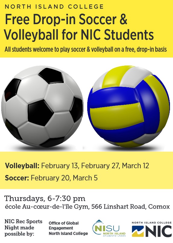 Free drop-in soccer and volleyball for...