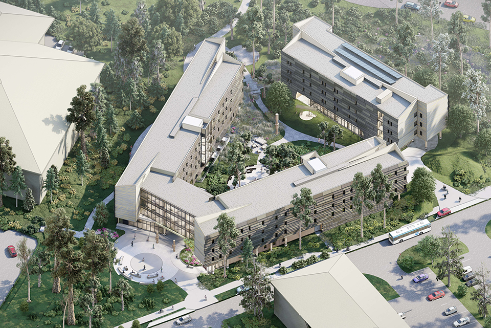 A rendering of the housing site