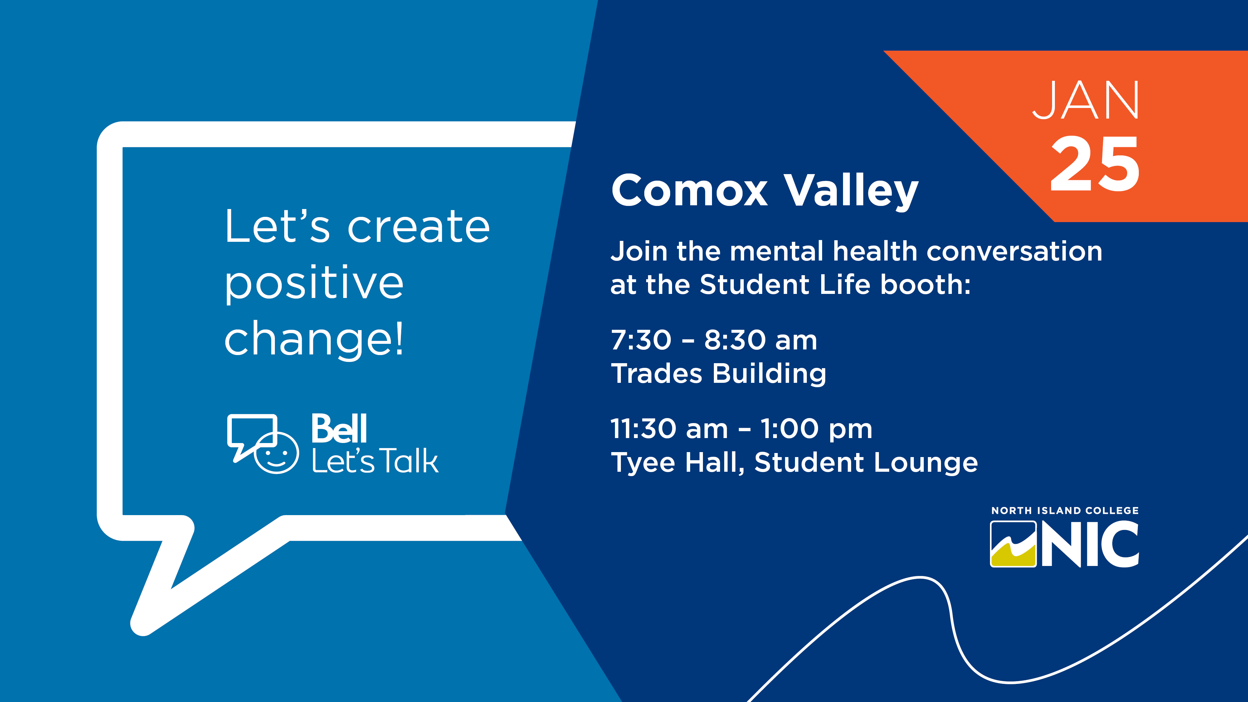 Bell Let's Talk at NIC in the Comox...